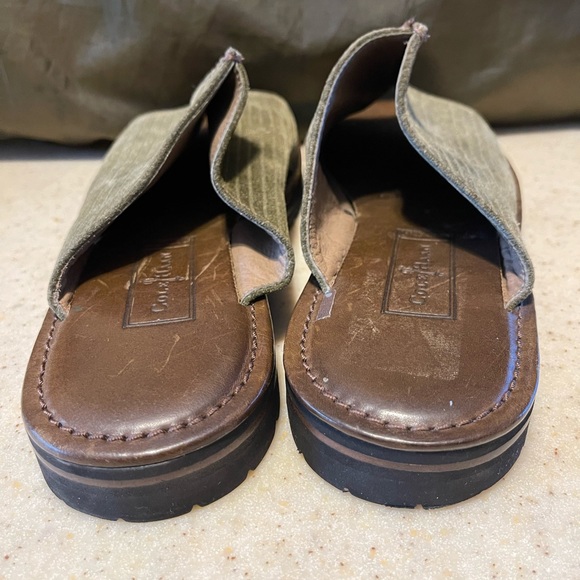 Cole Haan Suede Top Seam Corduroy Look Olive Green Women Size 7.5 Preowned USED - Picture 7 of 9